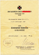 EK II Urkunde Besitzzeugnis Panzerkampfabzeichen in Bronze Todesbenachrichtigung Kurland 1945 und Kennkarte eines Panzergrenadier im Pz. Gren. Reg. 103