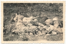 6 Fotos - Tote russische Soldaten an der Ostfront - PaK Geschütz Maxim MG !