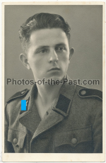 Portrait Wafenn SS Schütze - Foto signiert 1943