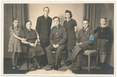 Portrait Waffen SS Sturmmann und Angehöriger der Organisation Todt mit Familie - Foto Atelier Uchte Hannover