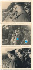 3 Fotos Rudolf Heß mit Angehörigen der SS und Partei
