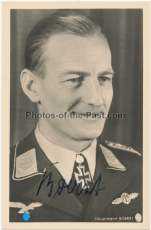 Ritterkreuzträger der Luftwaffe - Stuka Pilot Hauptmann Alwin Boerst - Hoffmann Postkarte mit original Unterschrift - Signatur