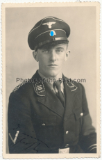 Portrait Angehöriger der Allgemeinen SS Standarte 10 - Foto mit Signatur / Unterschrift