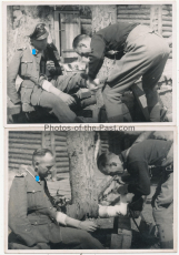 2 Fotos eines verwundeten Oberscharführers der Waffen SS an der Ostfront