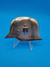 Fotoalbum Auflage Wehrmacht Stahlhelm ca. 5x7cm. Metall 2 Splinte