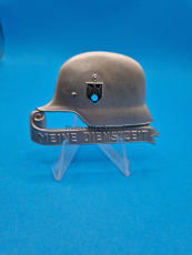 Fotoalbum Auflage Wehrmacht Stahlhelm Meine Dienstzeit ca. 5x7cm. Metall 2 Splinte