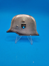 Fotoalbum Auflage Wehrmacht Stahlhelm ca. 5x7cm. Metall 2 Splinte