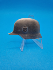 Fotoalbum Auflage Wehrmacht Stahlhelm ca. 6x4cm. Metall 2 Splinte