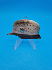 Fotoalbum Auflage Wehrmacht Stahlhelm ca. 7x4cm. Metall 2 Splinte