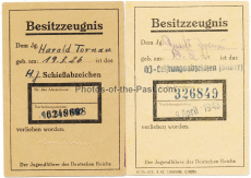 2 Besitzzeugnisse HJ Schießabzeichen und HJ Leistungsabzeichen in Silber