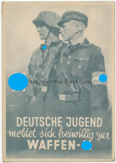 SS Propaganda Postkarte Deutsche Jugend meldet sich freiwillig zur Waffen-SS
