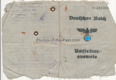 Deutsches Reich 2 Umsiedlerausweise für einen Mann und eine Frau aus Klöstitz Russland - Deutsche Kolonie in Bessarabien