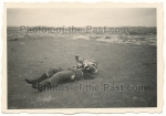 Toter RAF Flugzeug Pilot am Nordsee Strand