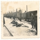 Train station Gomel Russia - Dead burned soldiers