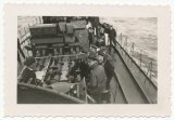 SS Gruppenführer Sepp Dietrich und SS Gruppenführer Werner Lorenz an Bord eines Schiffes der Kriegsmarine