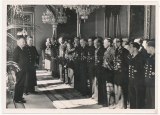 U Boot Männer als Gäste in Wien - U 617 Ritterkreuzträger Kommandant Albrecht Brandi und Besatzung bei Begrüßung durch den Bürgermeister