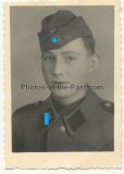 Portrait Foto junger Waffen SS Schütze mit Schiffchen