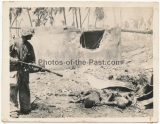 7 Fotos Pazifikkrieg - Schlacht um Guadalcanal - US Streitkräfte gegen Japan 1942 - 1943 - Panzer Tote Flammenwerfer ...