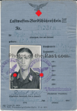 Verleihungsurkunde Erdkampfabzeichen der Luftwaffe - Besitzzeugnis Verwundetenabzeichen in Schwarz - Bordschützenschein