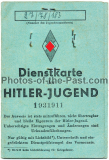 Dienstkarte der Hitler Jugend für ein BDM Mädchen geboren in Ratibor Schlesien 1927