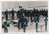 3 Fotos Beerdigung gefallener Matrosen von Zerstörer Z 24 nach Gefecht in der Biscaya auf Heldenfriedhof von Royan Frankreich 1943