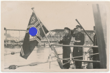 Kriegsmarine U Boot Indienststellung Kommandant auf dem Turm Balkon
