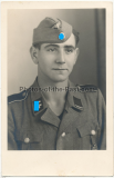 Portrait Waffen SS Sturmmann mit Schiffchen - Foto Atelier Büchlberg bei Passau in Bayern