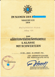 Urkunde zum Kriegsverdienstkreuz 2. Klasse einen Obergefreiten im Kriegsgefangenen Durchgangslager DULAG 126 Smolensk Russland Sicherungs-Division 286