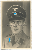 Portrait Waffen SS Mann mit Schirmmütze - Atelier Lessen Westpreußen