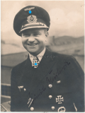 Portrait U Boot Kommandant Kapitänleutnant Heinrich Bleichrodt U 48 U 67 U 109 - Ritterkreuzträgerpostkarte mit original Unterschrift - Signatur