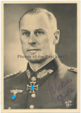 Portrait Generalmajor Theodor Scherer - Ritterkreuzträger Postkarte mit original Unterschrift - Signatur