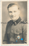 Portrait Waffen SS Rottenführer der SS Leibstandarte Adolf Hitler mit Allgemeinem Sturmabzeichen und Sportabzeichen