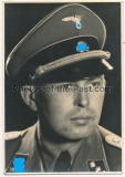 Portrait Waffen SS Obersturmführer mit Schirmmütze - Foto Atelier Berlin 1940