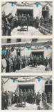 3 Fotos Partei Angehörige vor der Werkstatt der Deutschen Reichspost