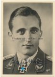 Ritterkreuzträger der Luftwaffe - Jagdflieger Oberleutnant Friedrich Geißhardt - Röhr Postkarte mit original Unterschrift - Signatur