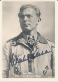 Foto Postkarte Film Verlag - Ritterkreuzträger der Luftwaffe Walter Oesau mit original Unterschift - Autogrammkarte