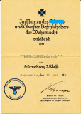 EK II Urkunde für einen Leutnant der Luftwaffe Luftgaukommando Norwegen Verleihungsurkunde Medaille zur Erinnerung an den 1. Oktober 1938 Anschluss Sudetenland Portraits und Beförderungen aus Berlin