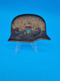 Fotoalbum Auflage Wehrmacht Stahlhelm ca. 5x7cm. Metall 2 Splinte