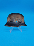 Fotoalbum Auflage Wehrmacht Stahlhelm ca. 8x5cm. Metall 2 Splinte