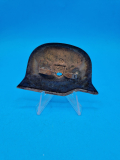 Fotoalbum Auflage Wehrmacht Stahlhelm ca. 8x5cm. Metall 2 Splinte