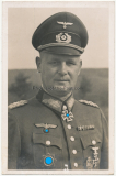 Ritterkreuzträger des Heeres - Eichenlaubträger Generalleutnant Gustav Schmidt Kommandeur 19. Panzer Division Deutsches Kreuz in Gold Träger