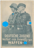 SS Propaganda Postkarte Deutsche Jugend meldet sich freiwillig zur Waffen-SS