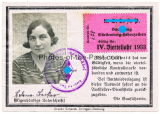 Ausweis Bund deutscher Mädchen Gau Württemberg Hohenzollern 1933 BDM